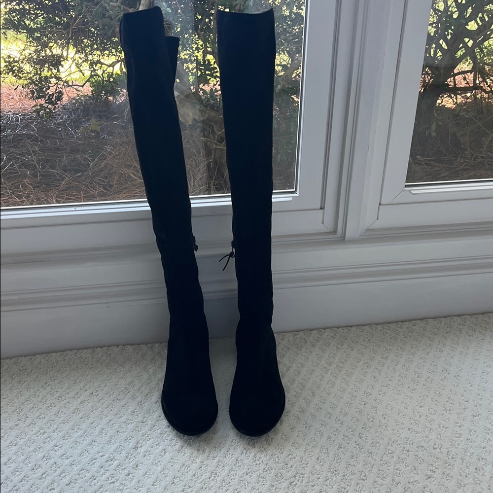 Stuart Weitzman over the knee black suede boots in like new condition